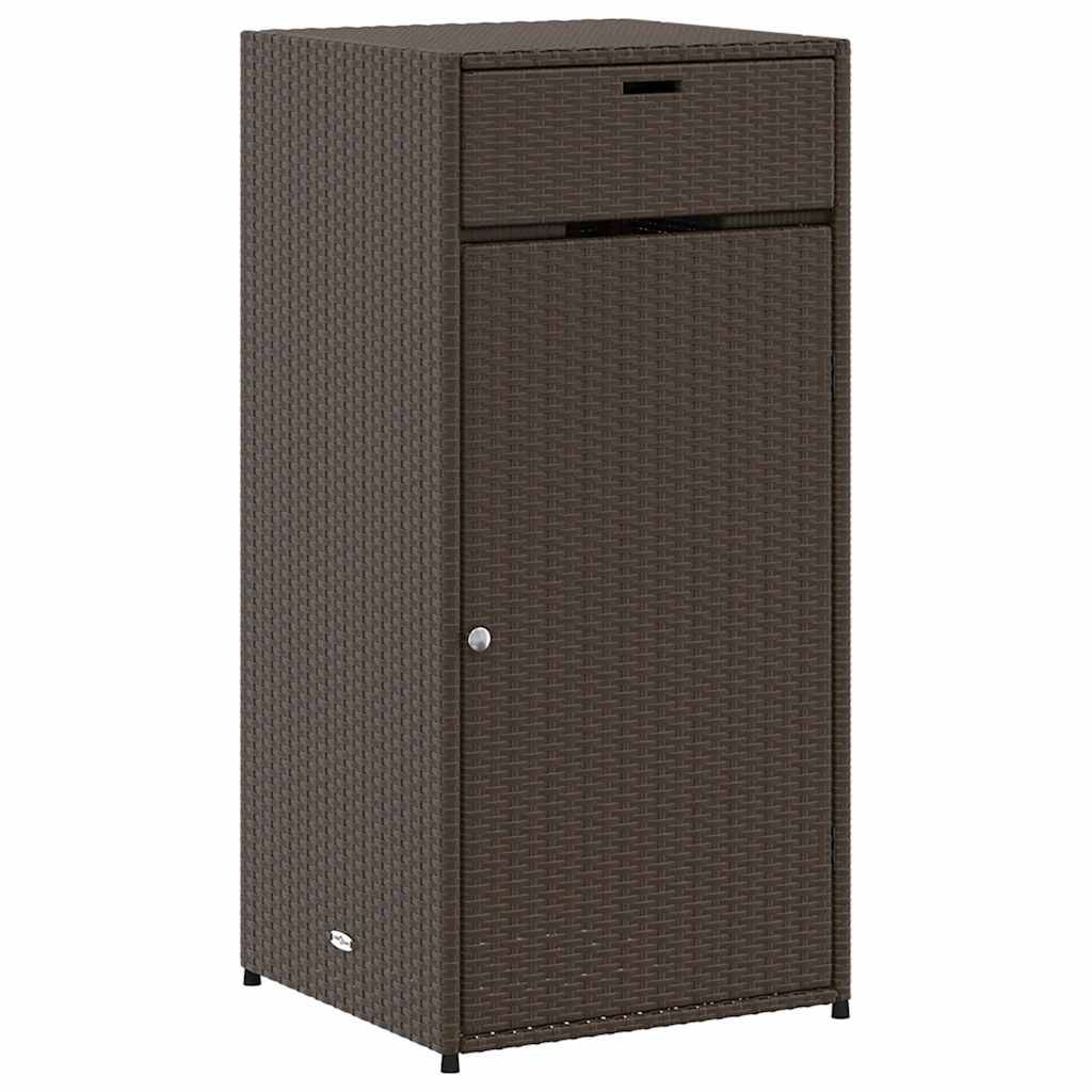 Meuble Rangement Vertical Polyrotin avec Porte et Tiroir pour Balcon Marron 55x55x111 cm – ComfortXL Outdoor Living - Image 2