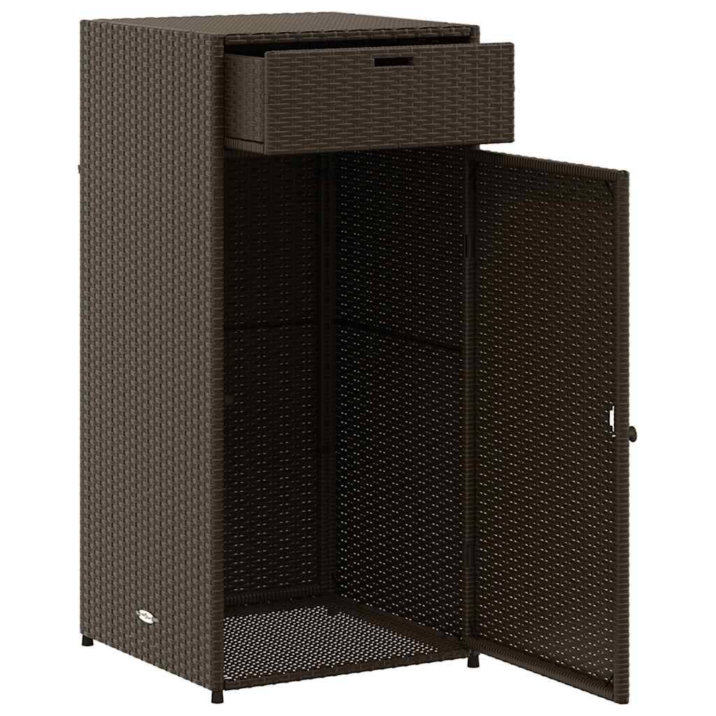 Meuble Rangement Vertical Polyrotin avec Porte et Tiroir pour Balcon Marron 55x55x111 cm – ComfortXL Outdoor Living - Image 7