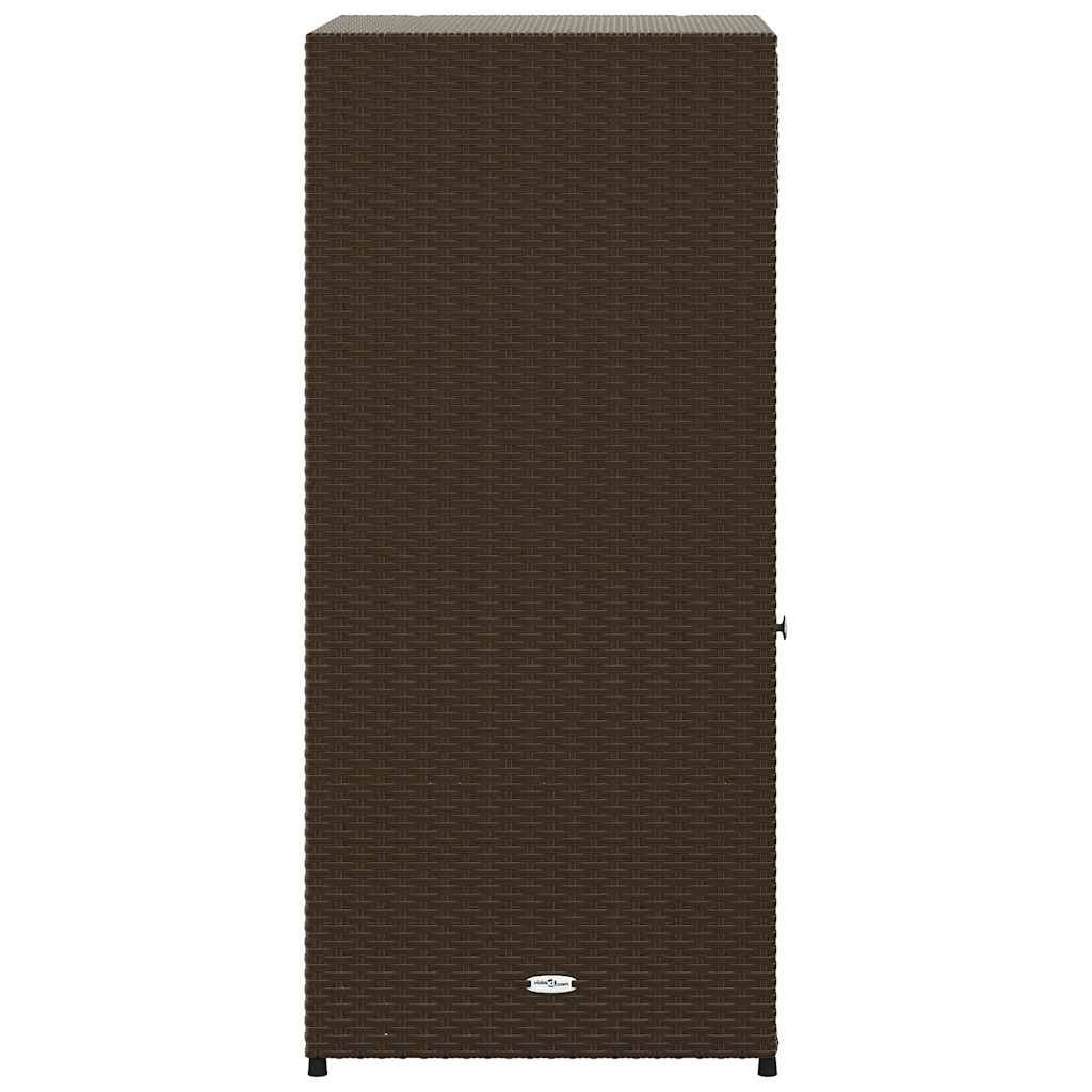 Meuble Rangement Vertical Polyrotin avec Porte et Tiroir pour Balcon Marron 55x55x111 cm – ComfortXL Outdoor Living - Image 8
