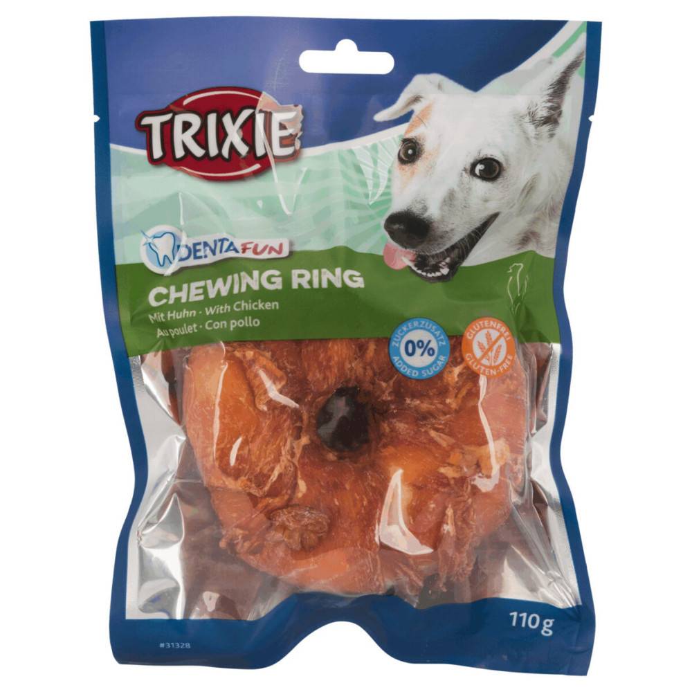 Trixie - Trixie - Anneau Au Poulet et boeuf de 10 cm poids 110 gr Denta Fun Friandises Pour Chien - Imagen 2