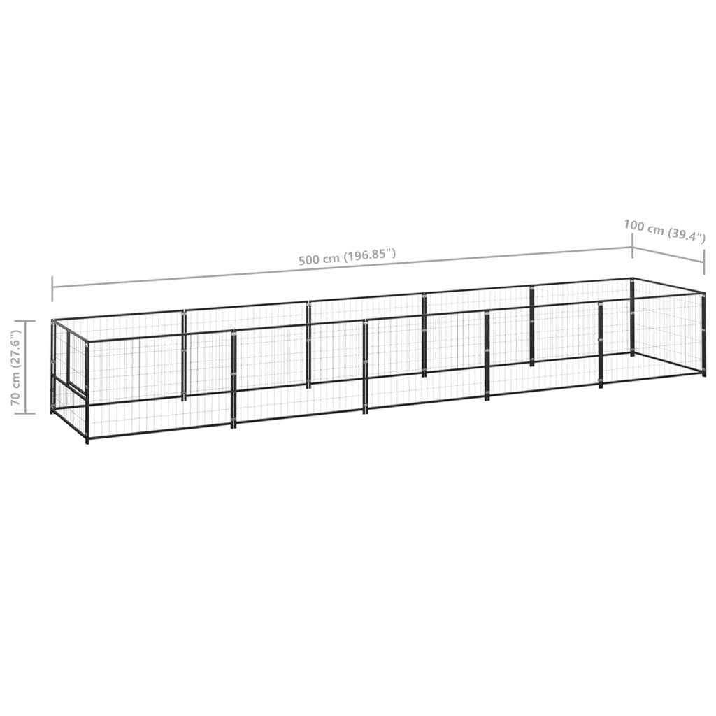 Helloshop26 - Chenil extérieur cage enclos parc animaux chien noir 5 m² acier - Imagen 6