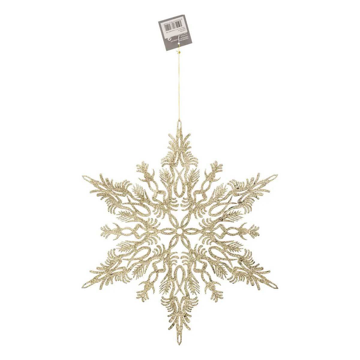 Fééric Lights & Christmas - Suspension de noël flocon arabesque en plastique 35cm or - Feeric Lights & Christmas - Imagen 2