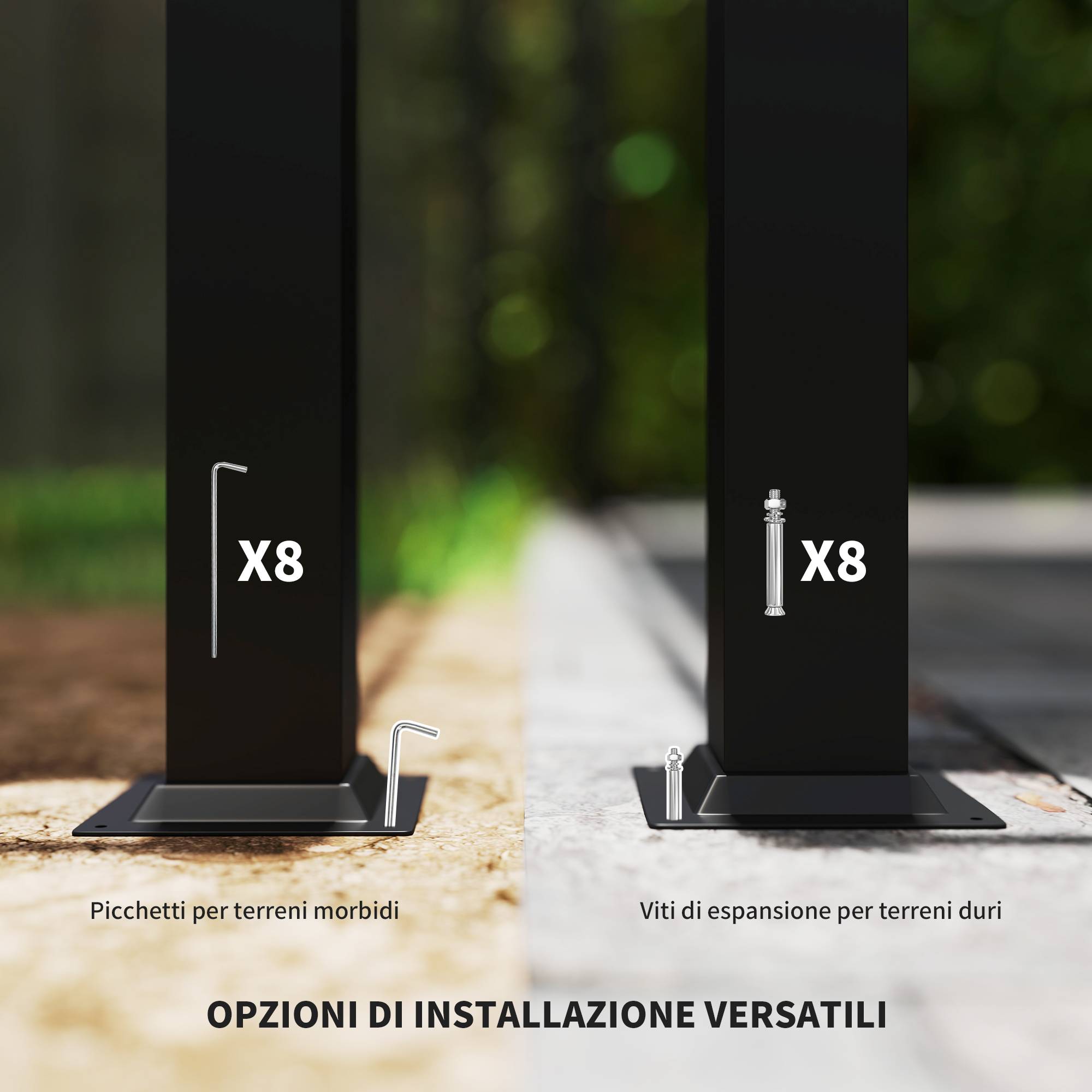 Pergola métal polyester jardin toit coulissant aimanté anti-UV 298x298cm beige - ComfortXL Outdoor Living - Image 9