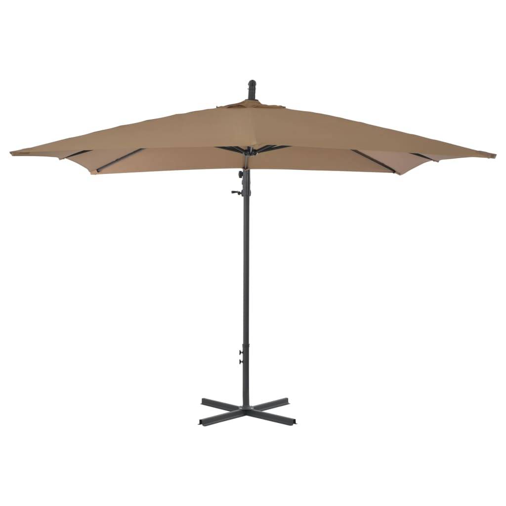 Helloshop26 - Parasol meuble de jardin en porte-à-faux avec poteau en acier 250 x 250 cm taupe - Imagen 4