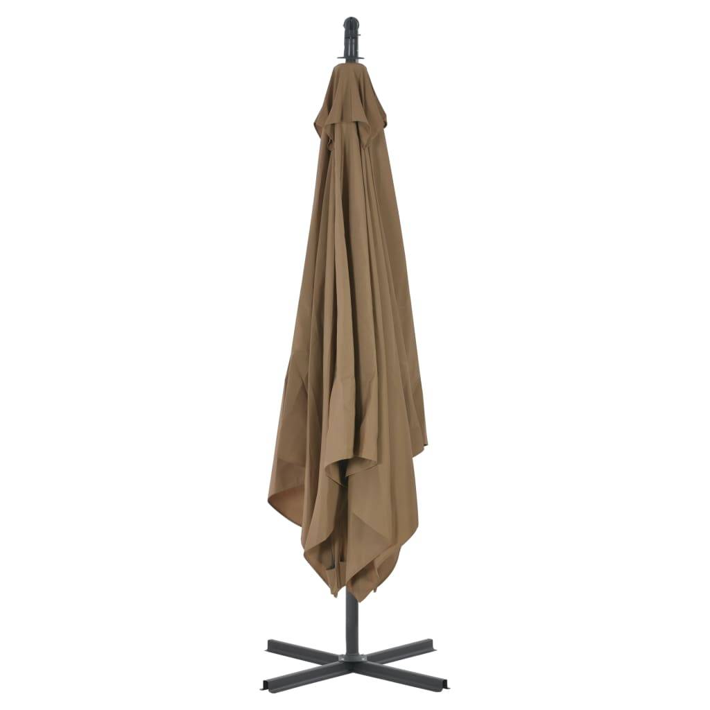 Helloshop26 - Parasol meuble de jardin en porte-à-faux avec poteau en acier 250 x 250 cm taupe - Imagen 5