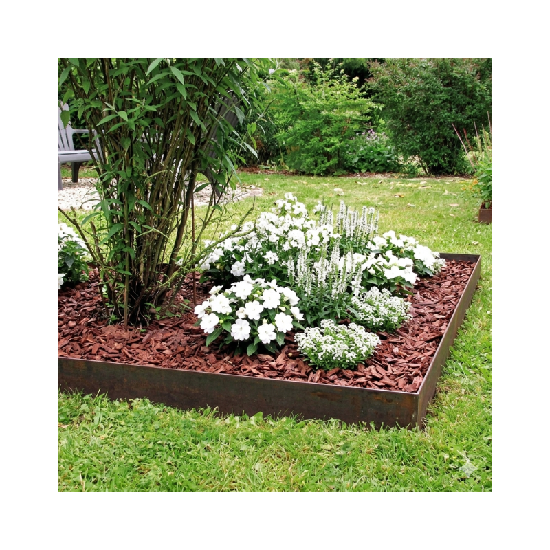 Jardinex - Kit de 3 bordures jardin acier galvanisé - 99 x 12 cm - Rouille - Jardinex - Imagen 3