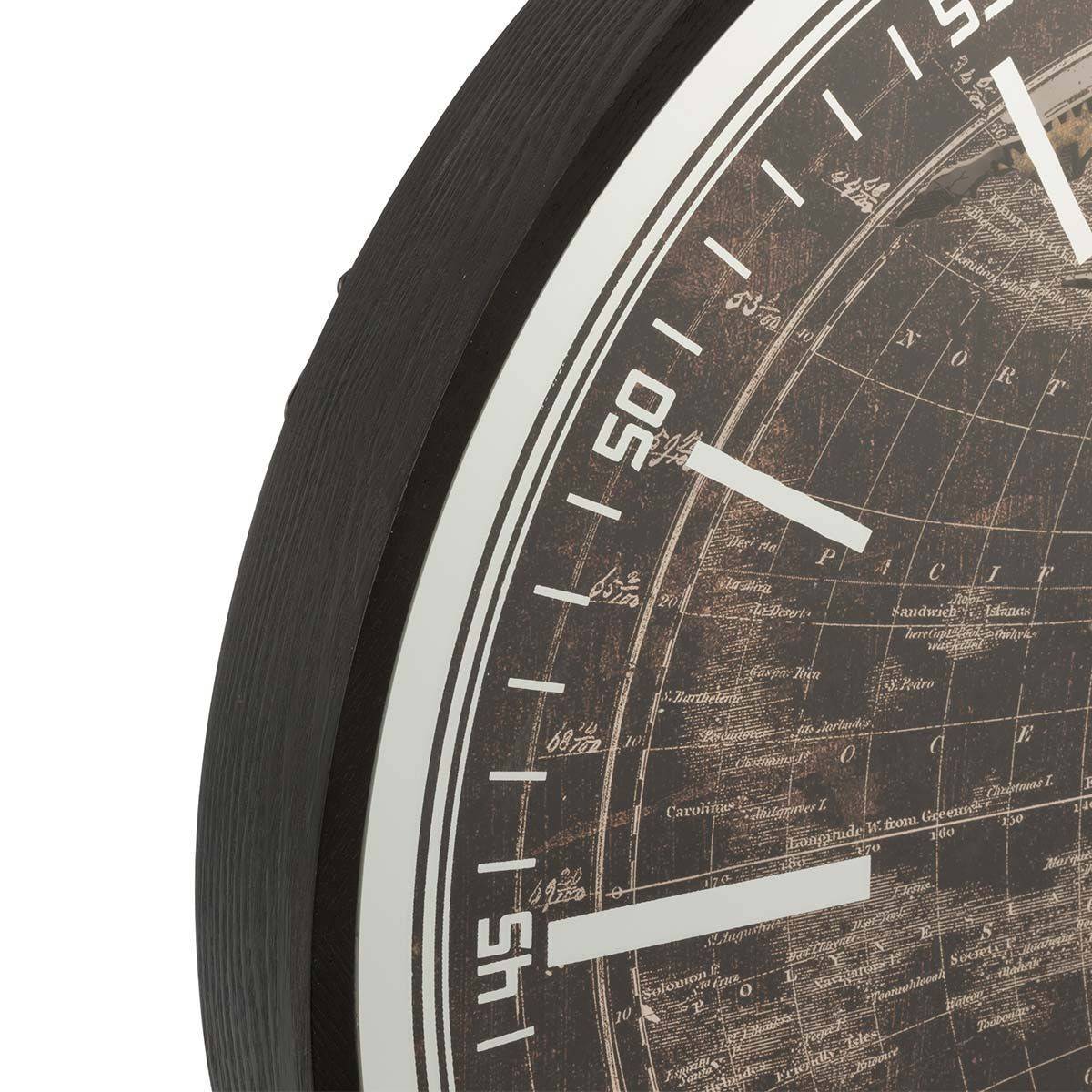Horloge Murale "Mappemonde" 48cm Or & Noir - Image 2