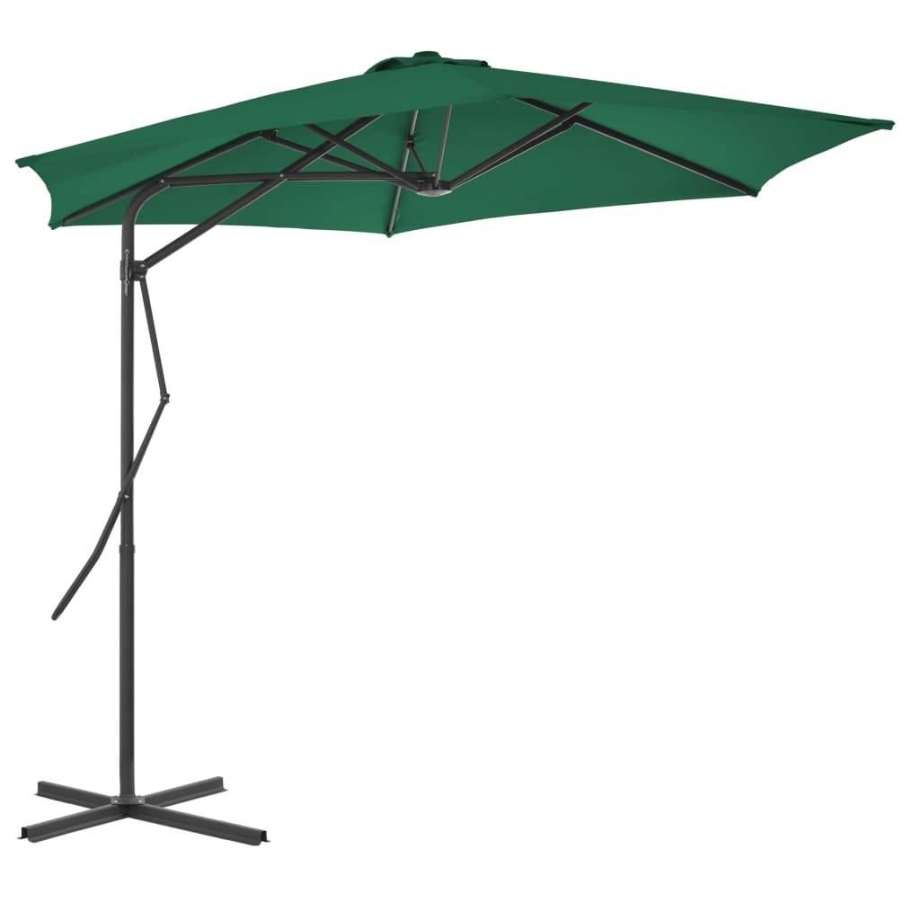 Helloshop26 - Parasol d'extérieur avec mât en acier 300 cm vert - Imagen 2