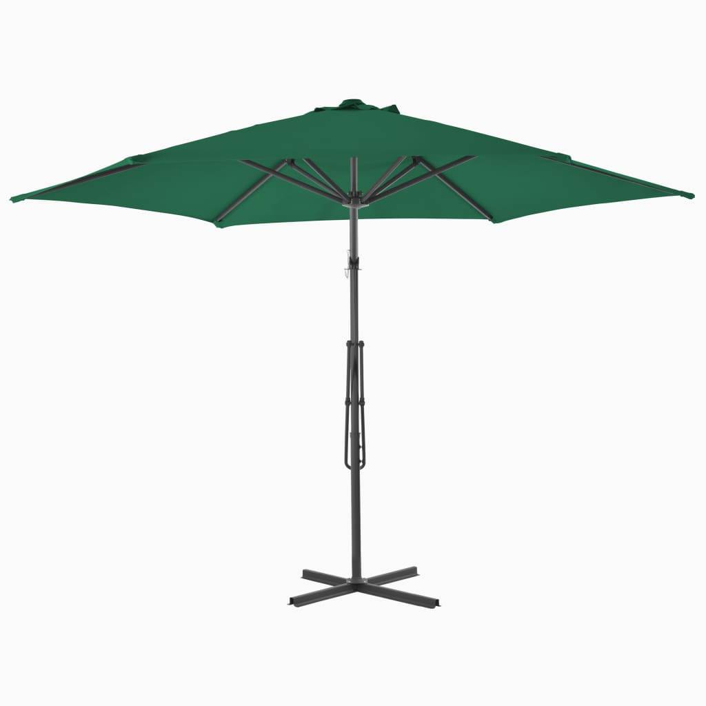 Helloshop26 - Parasol d'extérieur avec mât en acier 300 cm vert - Imagen 3