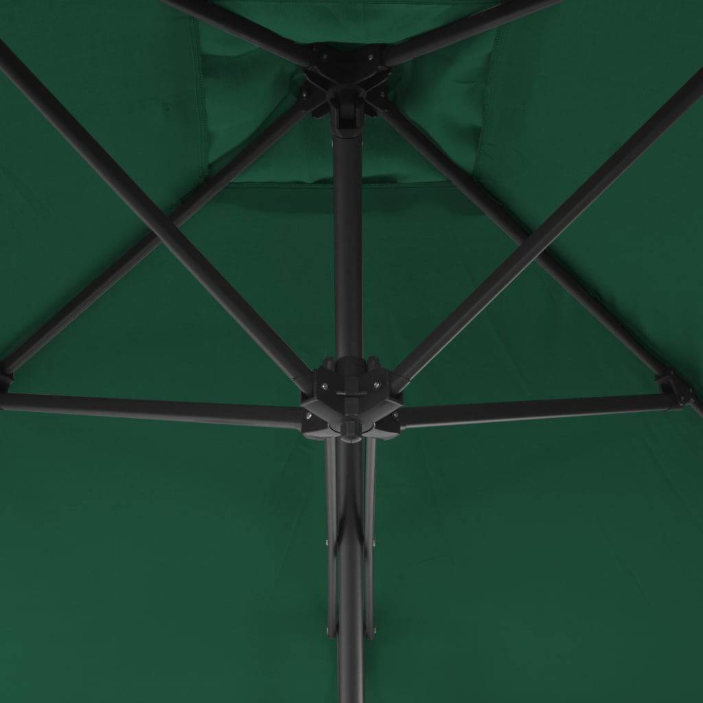 Helloshop26 - Parasol d'extérieur avec mât en acier 300 cm vert - Imagen 5