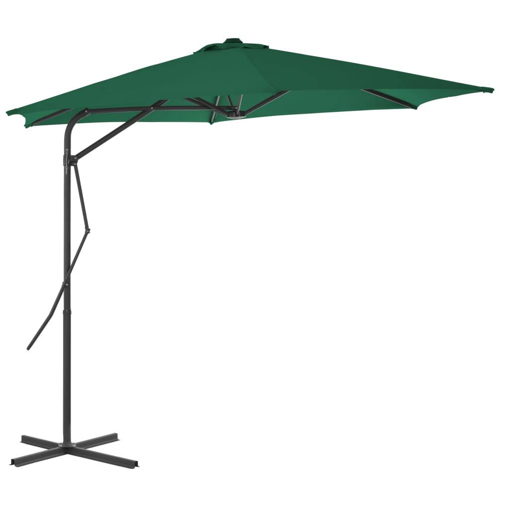 Helloshop26 - Parasol d'extérieur avec mât en acier 300 cm vert - Imagen 1