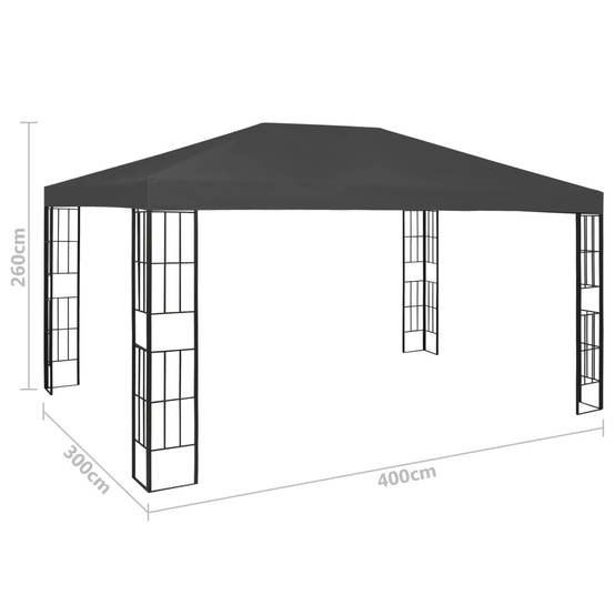 Tonnelle - Tente de réception - Barnum 3x4 m Anthracite - MEUBLE PRO-JU5700 - Image 7