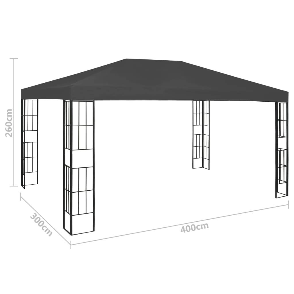 Tonnelle - Tente de réception - Barnum 3x4 m Anthracite - MEUBLE PRO-JU5700 - Image 7