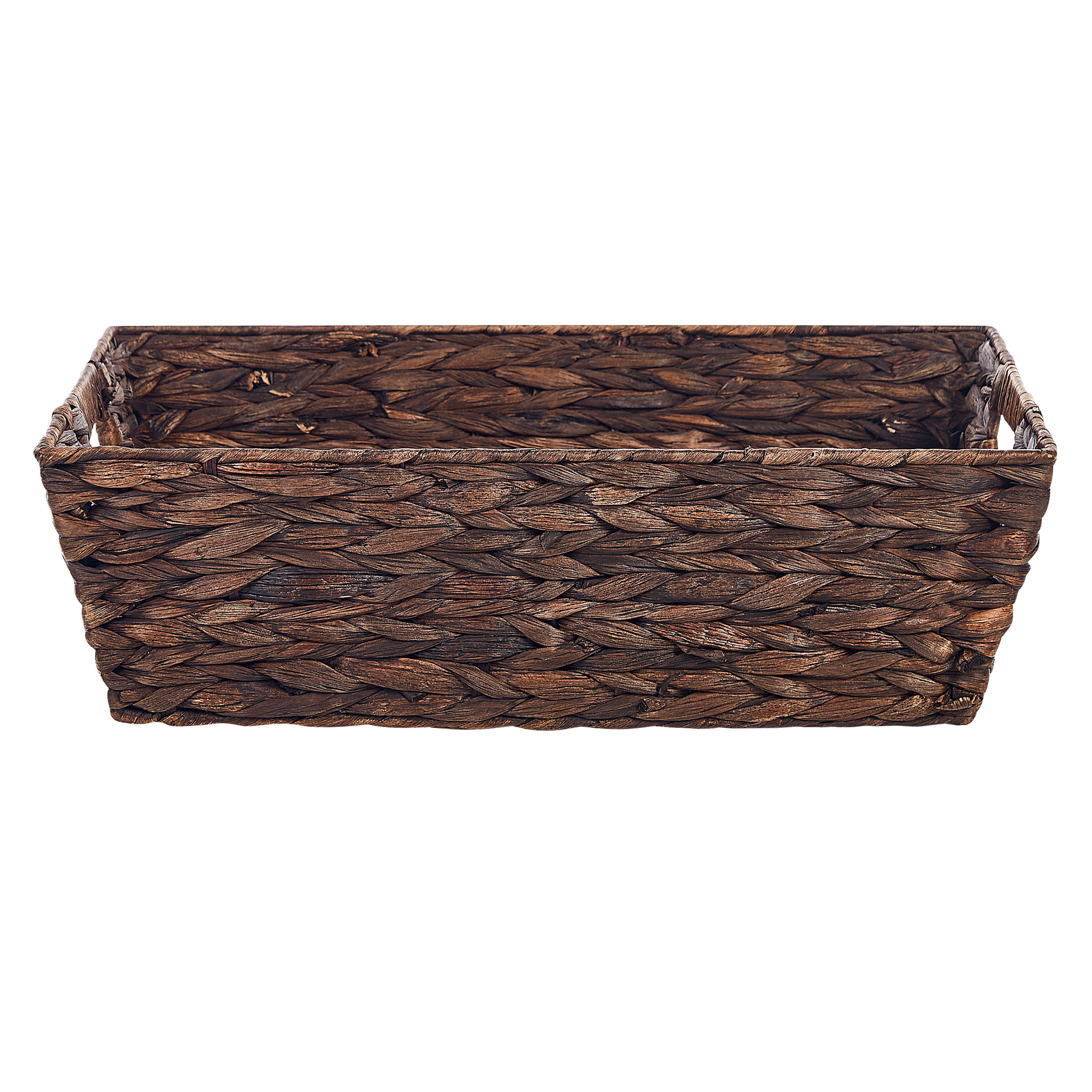 Beliani - Paniers Marron en Fibres de Jacinthes d'Eau 12/11 x 34/38 cm Corbeilles de Rangement avec Poignées Faits Mains Lot de 2 - Imagen 5