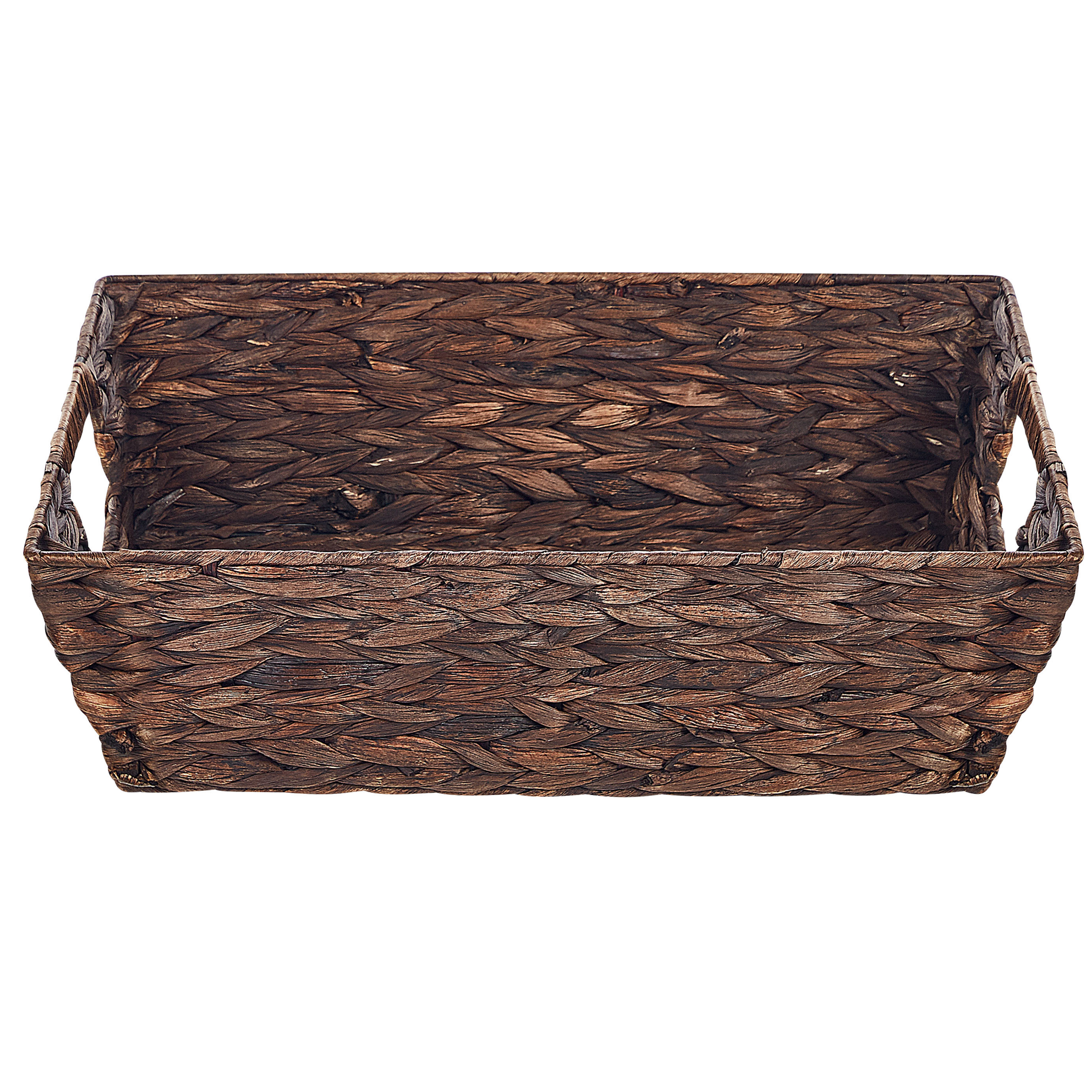 Beliani - Paniers Marron en Fibres de Jacinthes d'Eau 12/11 x 34/38 cm Corbeilles de Rangement avec Poignées Faits Mains Lot de 2 - Imagen 6