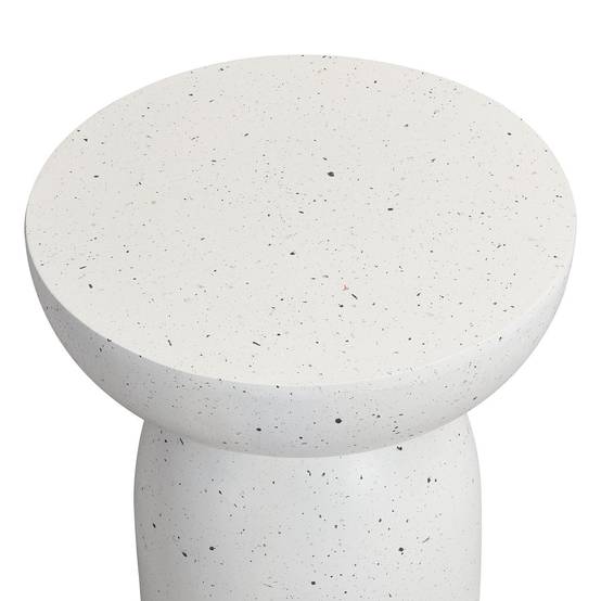 Table d'appoint d'extérieur en MgO, présentant un aspect marbré, blanc - Image 7