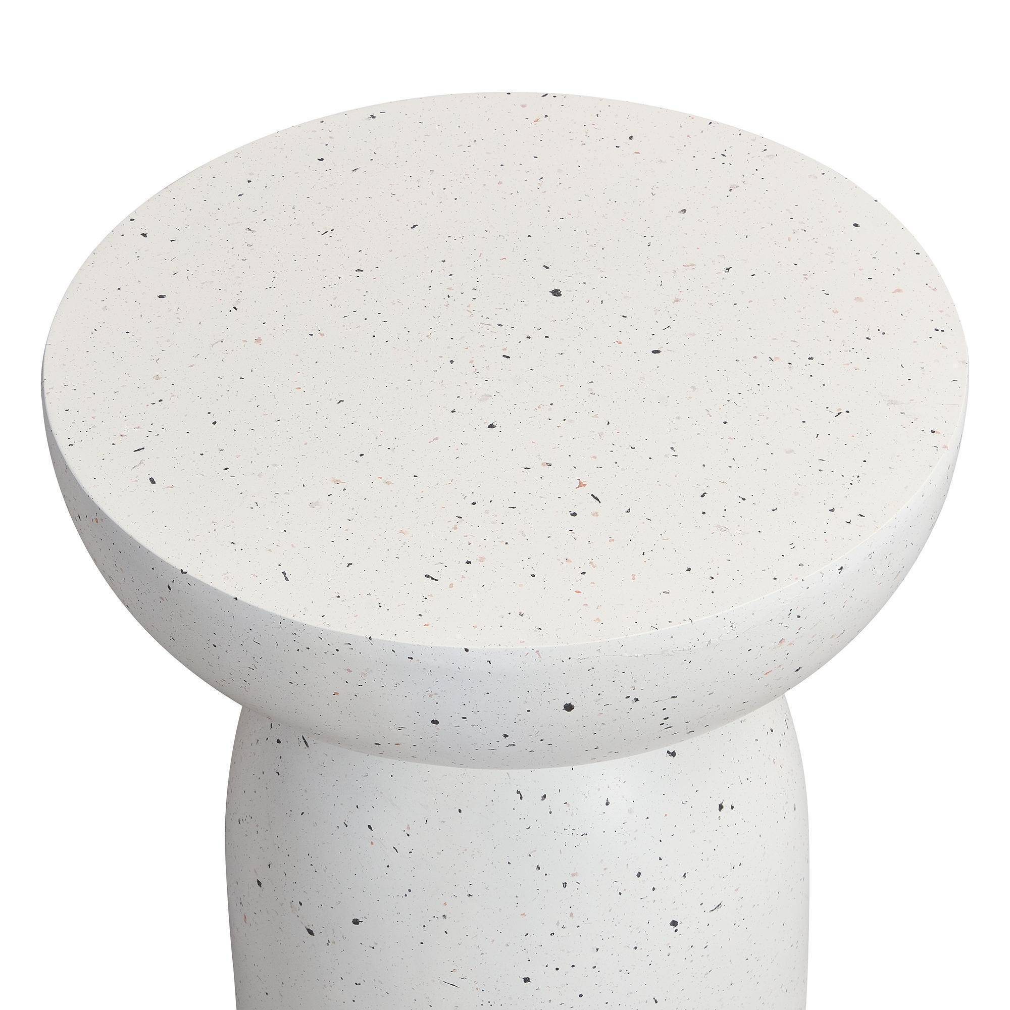 Table d'appoint d'extérieur en MgO, présentant un aspect marbré, blanc - Image 7