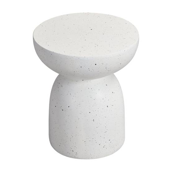 Table d'appoint d'extérieur en MgO, présentant un aspect marbré, blanc - Image 6