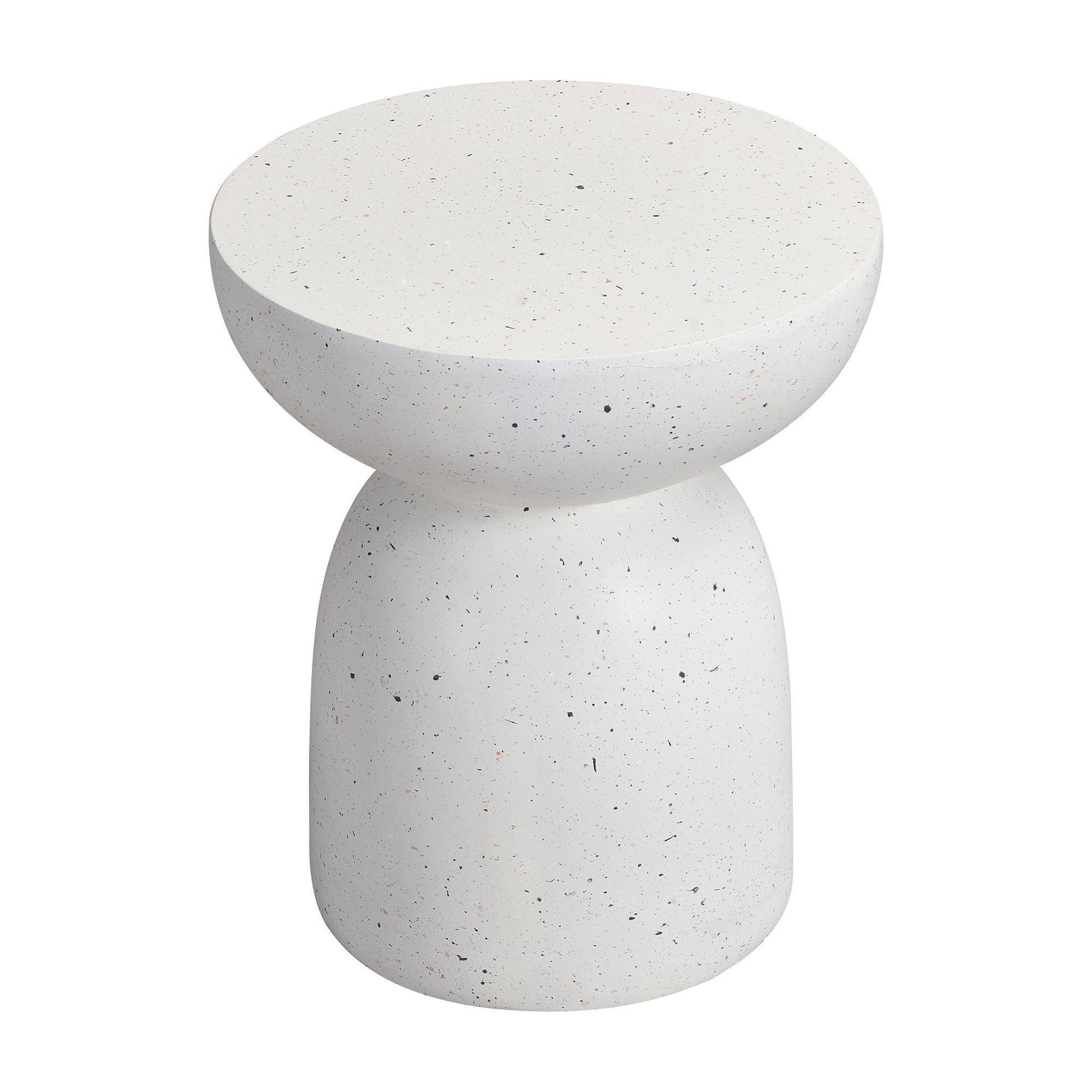 Table d'appoint d'extérieur en MgO, présentant un aspect marbré, blanc - Image 6