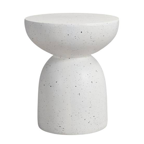 Table d'appoint d'extérieur en MgO, présentant un aspect marbré, blanc - Image 5