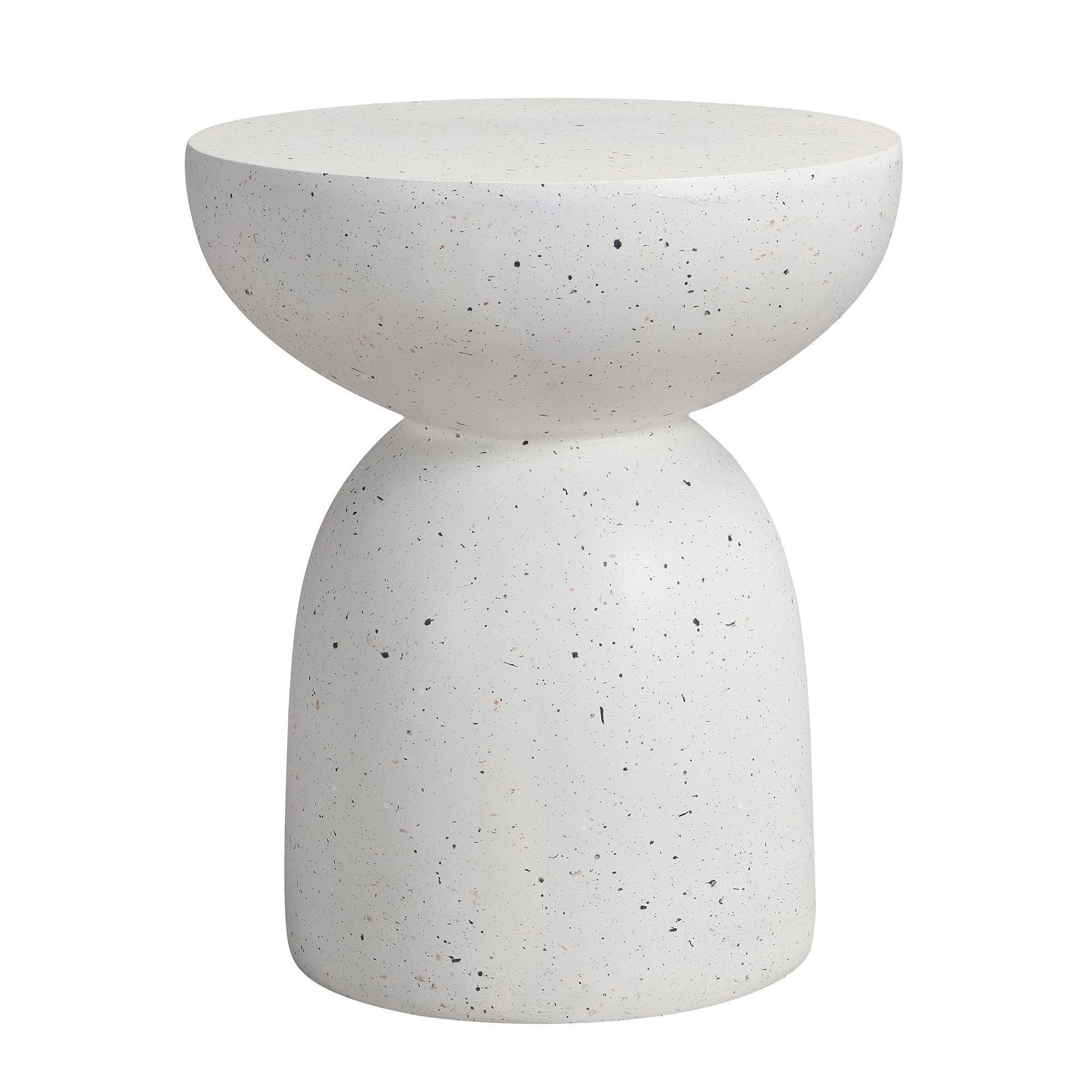 Table d'appoint d'extérieur en MgO, présentant un aspect marbré, blanc - Image 5
