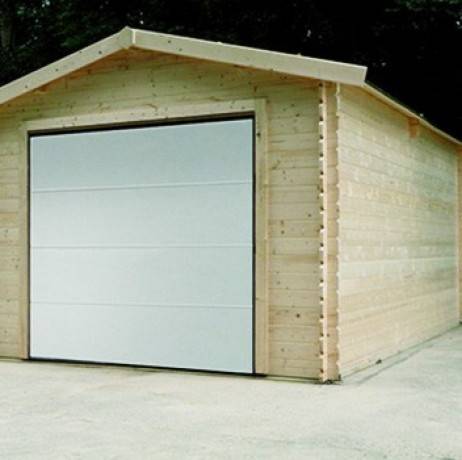Garage traditionnel en bois 16,20 m² avec porte motorisée, Toiture Shingle rouge - Imagen 1
