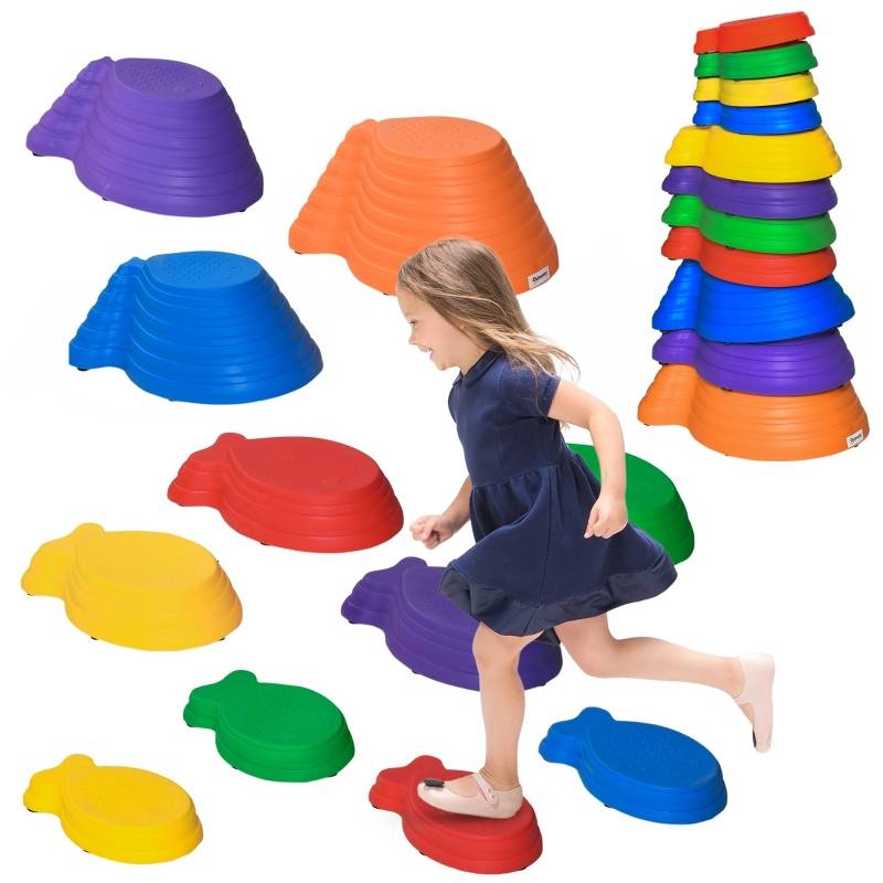 8 Pierres D’équilibre Antidérapantes Pour Enfants – Parcours De Motricité Intérieur/extérieur – Stepping Stones Pour Développer Coordination Et Confiance Dès 3 Ans