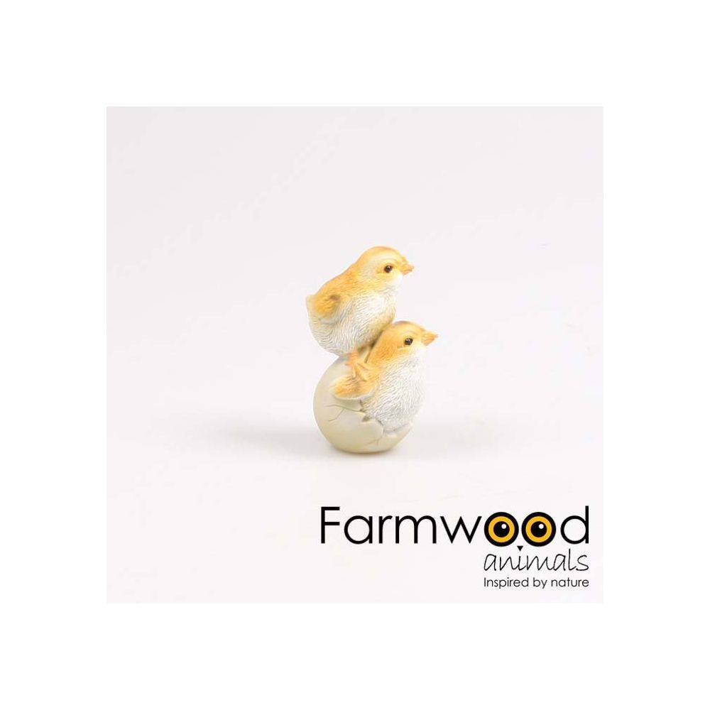 Farmwood Animals - Poussins dans coquille en résine 10.5 x 7.5 x 13.5 cm Farmwood Animals - Imagen 3