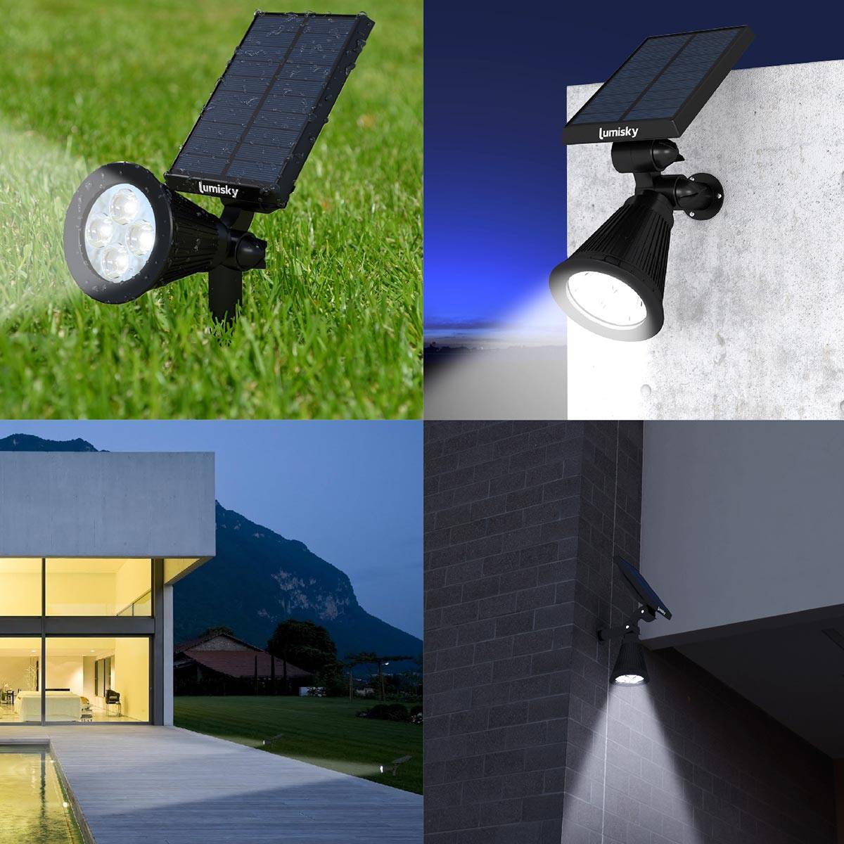 Lumisky - Spot solaire projecteur SPIKY Blanc froid 100LM - Imagen 4