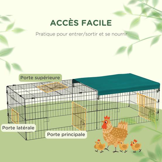 Parc enclos acier vert 185 x 75 x 50 cm - PANGIVO - Image 6