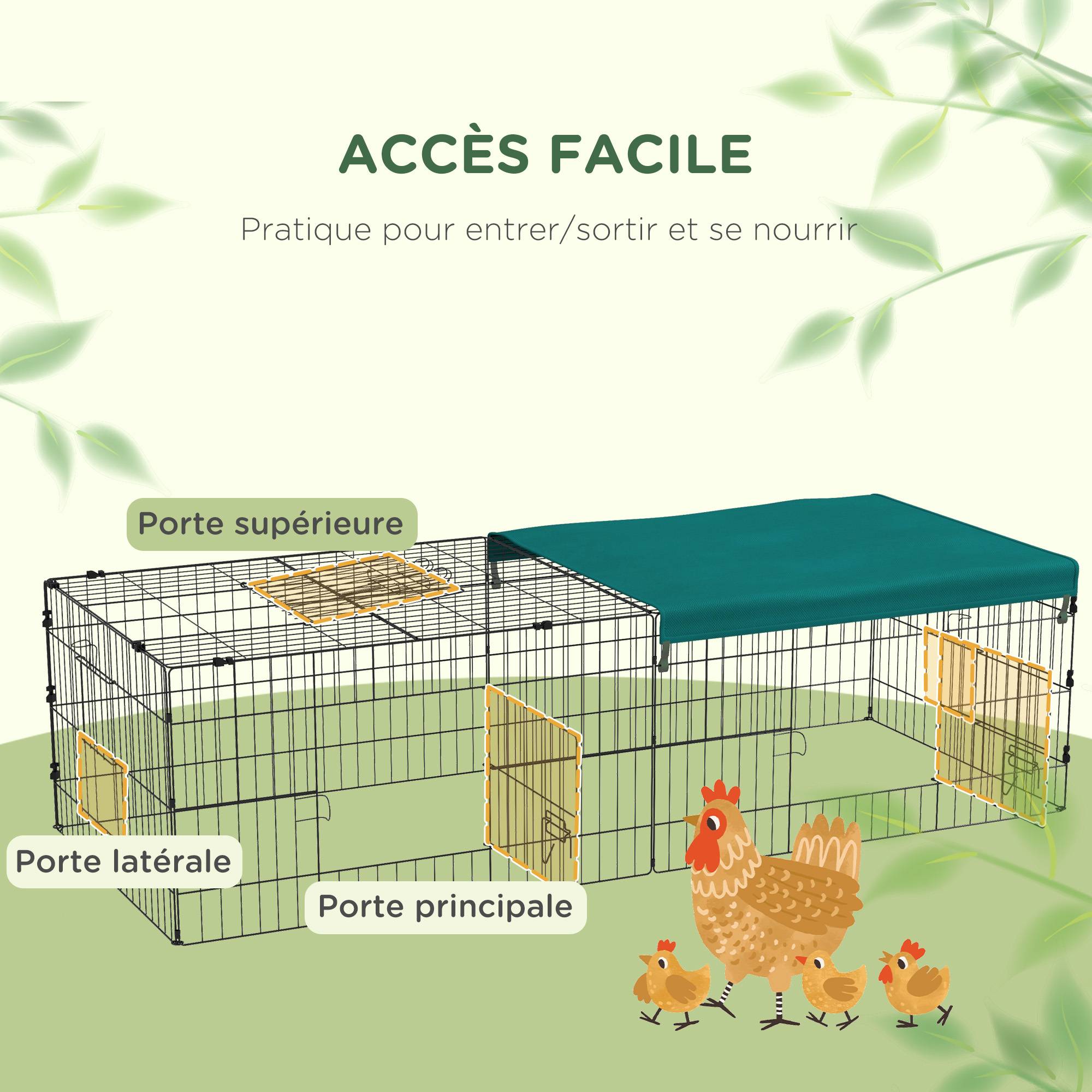 Parc enclos acier vert 185 x 75 x 50 cm - PANGIVO - Image 6