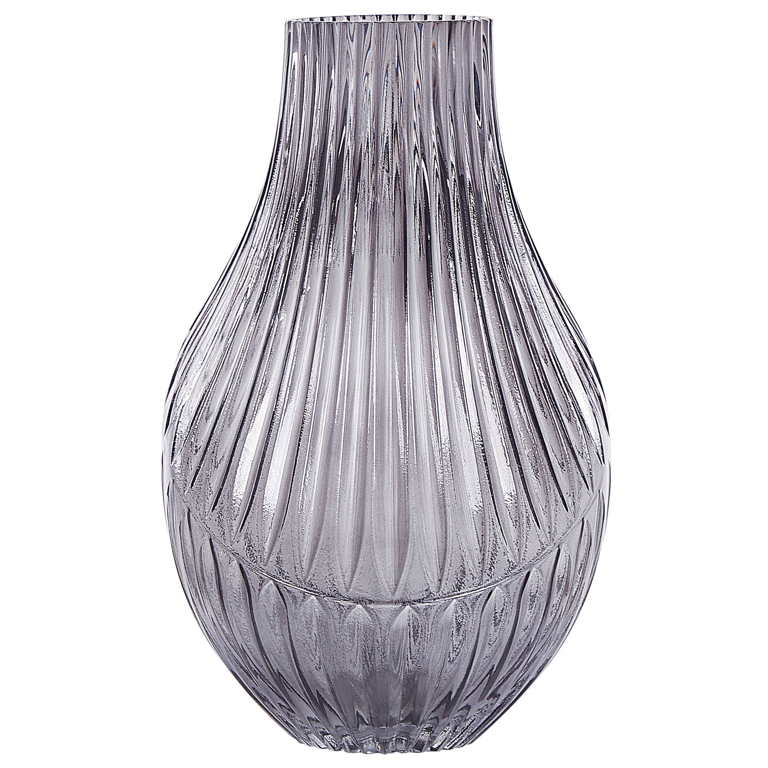 Beliani - Vase à fleurs Verre Gris MYRSINA - 20x20x36- Beliani - Image 6
