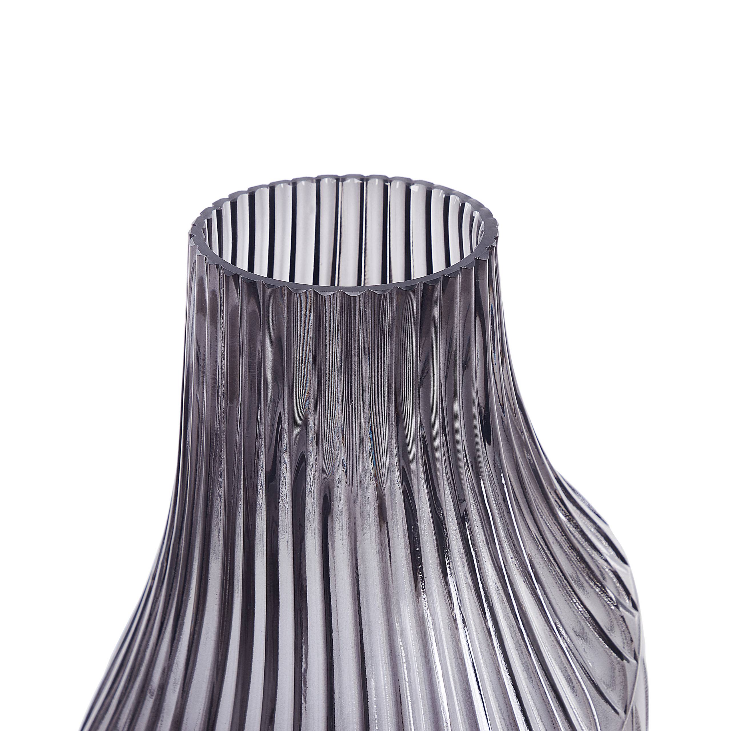 Beliani - Vase à fleurs Verre Gris MYRSINA - 20x20x36- Beliani - Image 7