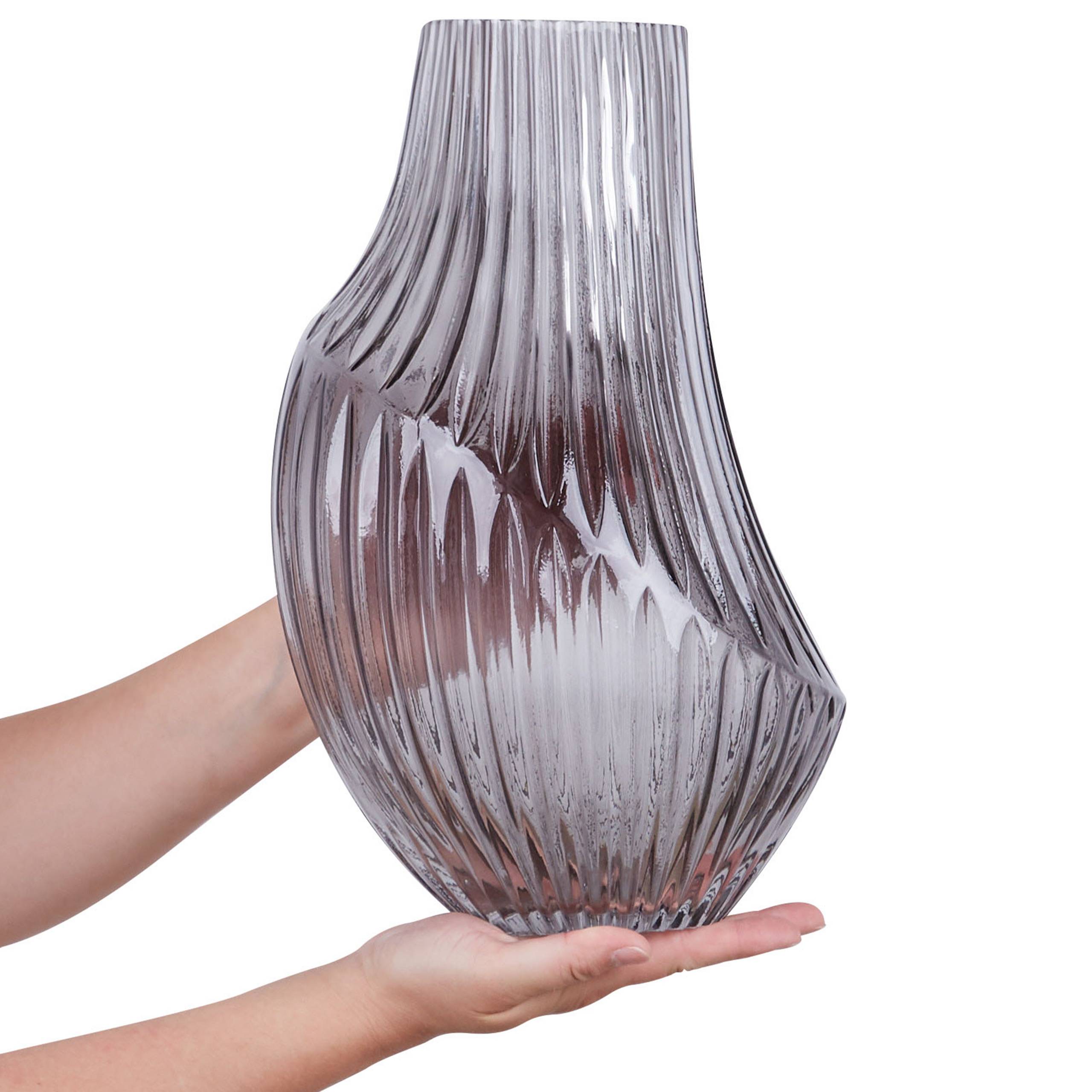 Beliani - Vase à fleurs Verre Gris MYRSINA - 20x20x36- Beliani - Image 4
