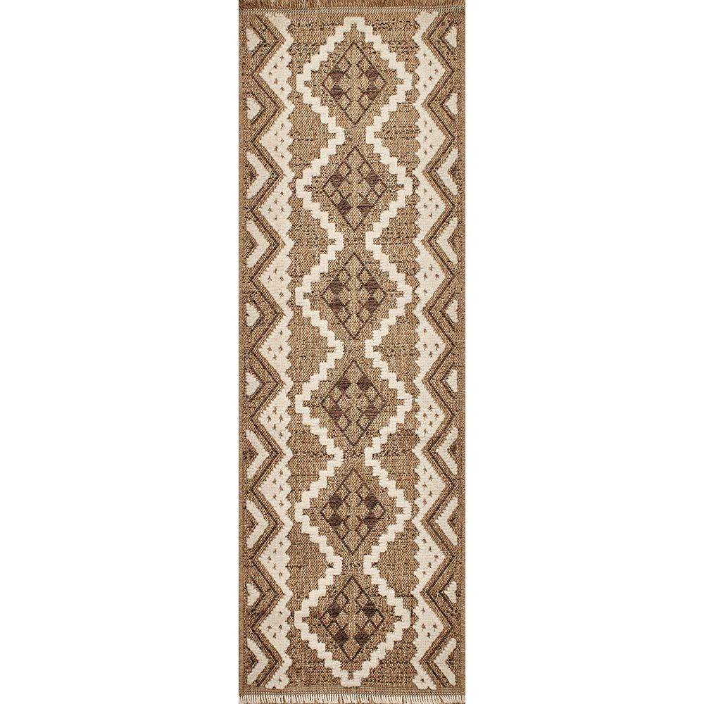 Jardindeco - Tapis intérieur extérieur aspect jute marron Tijuana 9054 180 x 67 cm - Imagen 4