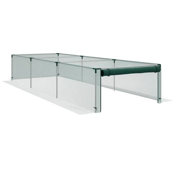 Serre de jardin serre à tomates filet protection porte zippée enroulable HDPE, dim. 125L x 373l x 62,5H cm - Image 1