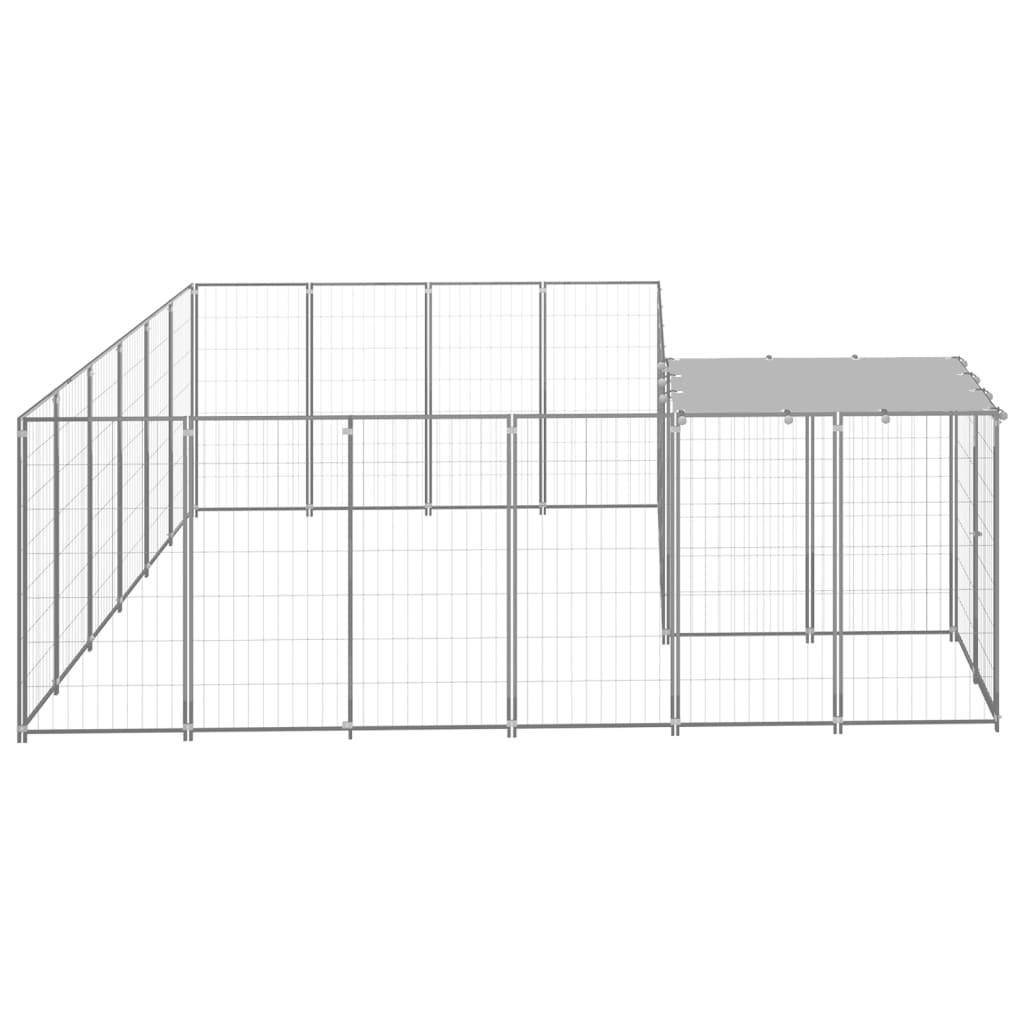 Helloshop26 - Chenil extérieur cage enclos parc animaux chien argenté 8,47 m² acier - Imagen 4