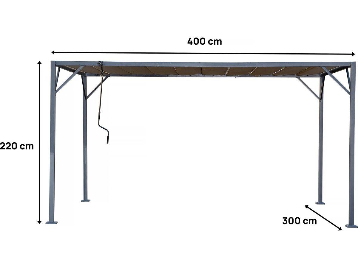 Habitat Et Jardin - Pergola Bioclimatique En Tissu "lodge" 3 X 4 M - Taupe -habitat Et Jardin - Imagen 3