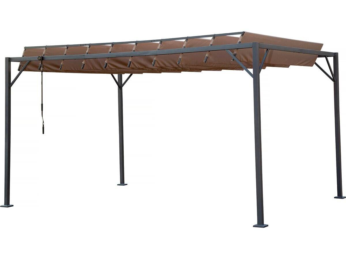 Habitat Et Jardin - Pergola Bioclimatique En Tissu "lodge" 3 X 4 M - Taupe -habitat Et Jardin - Imagen 1