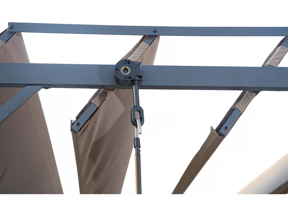 Habitat Et Jardin - Pergola Bioclimatique En Tissu "lodge" 3 X 4 M - Taupe -habitat Et Jardin - Imagen 4