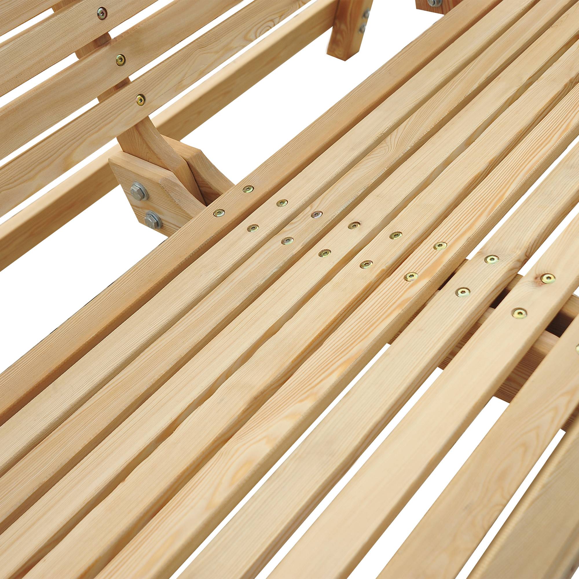 Outsunny - Balancelle de jardin 2 places dim. 1,8L x 1,2l x 1,85H m accoudoirs supports verres bois de mélèze pré-huilé - Outsunny - Imagen 8