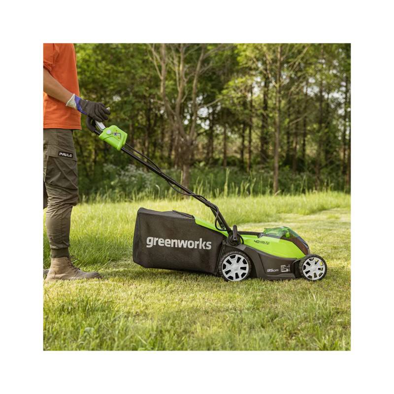 Greenworks - Tondeuse à gazon poussée 35cm 40V GREENWORKS - Sans batterie ni chargeur - G40LM35 - Image 3