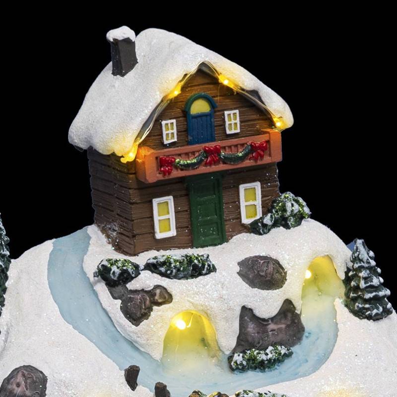 Feeric Christmas - Village lumineux vacances à la montagne musical 18 LED - Feeric Lights & Christmas - Imagen 2
