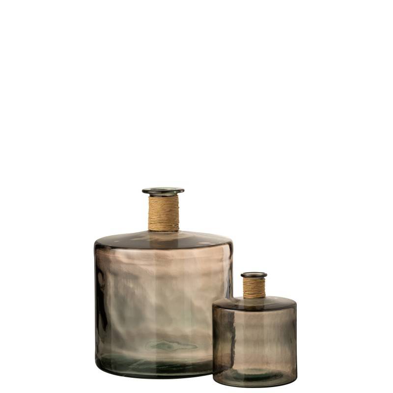 J-Line - Vase en verre ambré en verre marron 35x35x44 cm - J-Line - Image 2