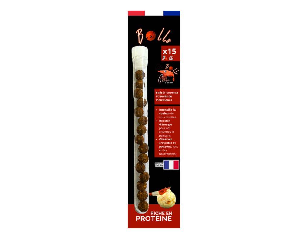 GIOIABALLS - Protéine (Artemia, Larves de moustiques) / Nourriture pour crevettes d'aquarium/Fabriqué en France/Artisanal - Imagen 1