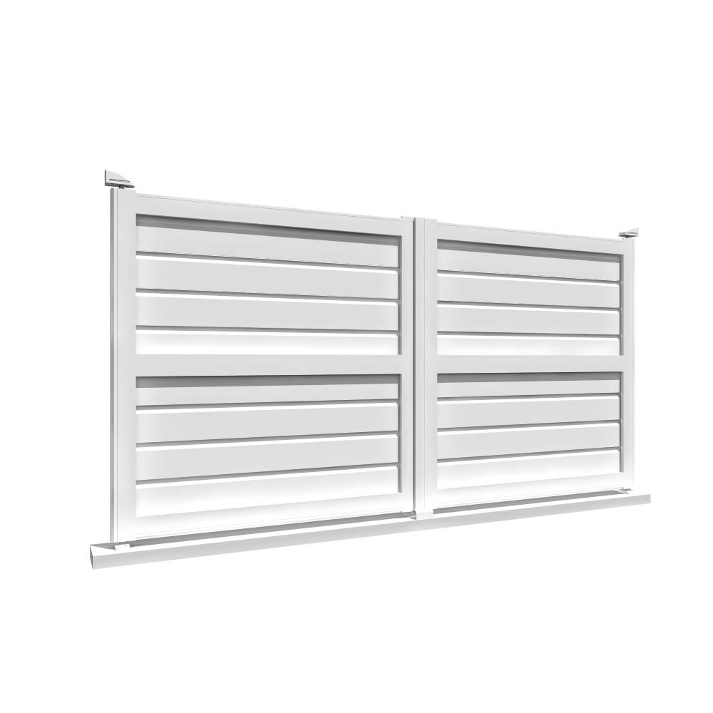 Intersun - Portail battant brise-vue L 3000 x H 1580 mm (Blanc) - INTERSUN - Imagen 1