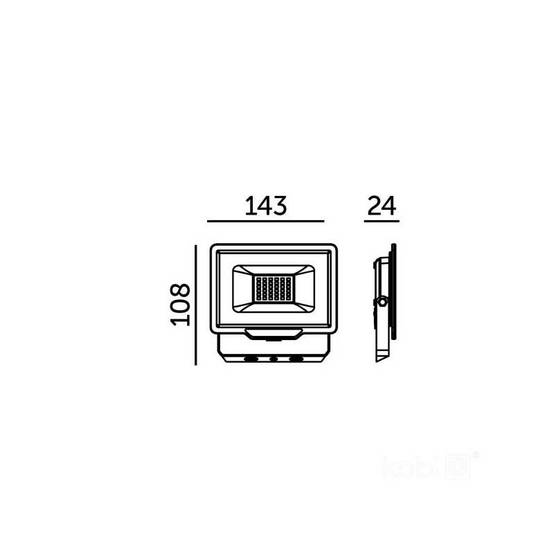 Projecteur LED MH 30W noir 4000K IP65 blanc naturel - Image 2