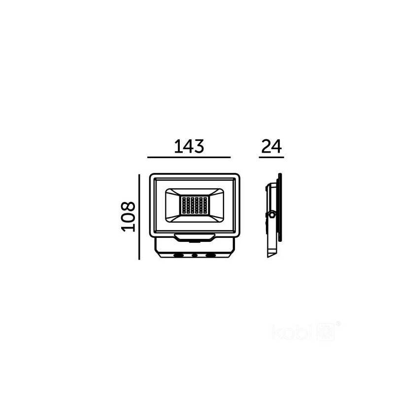 Projecteur LED MH 30W noir 4000K IP65 blanc naturel - Image 2