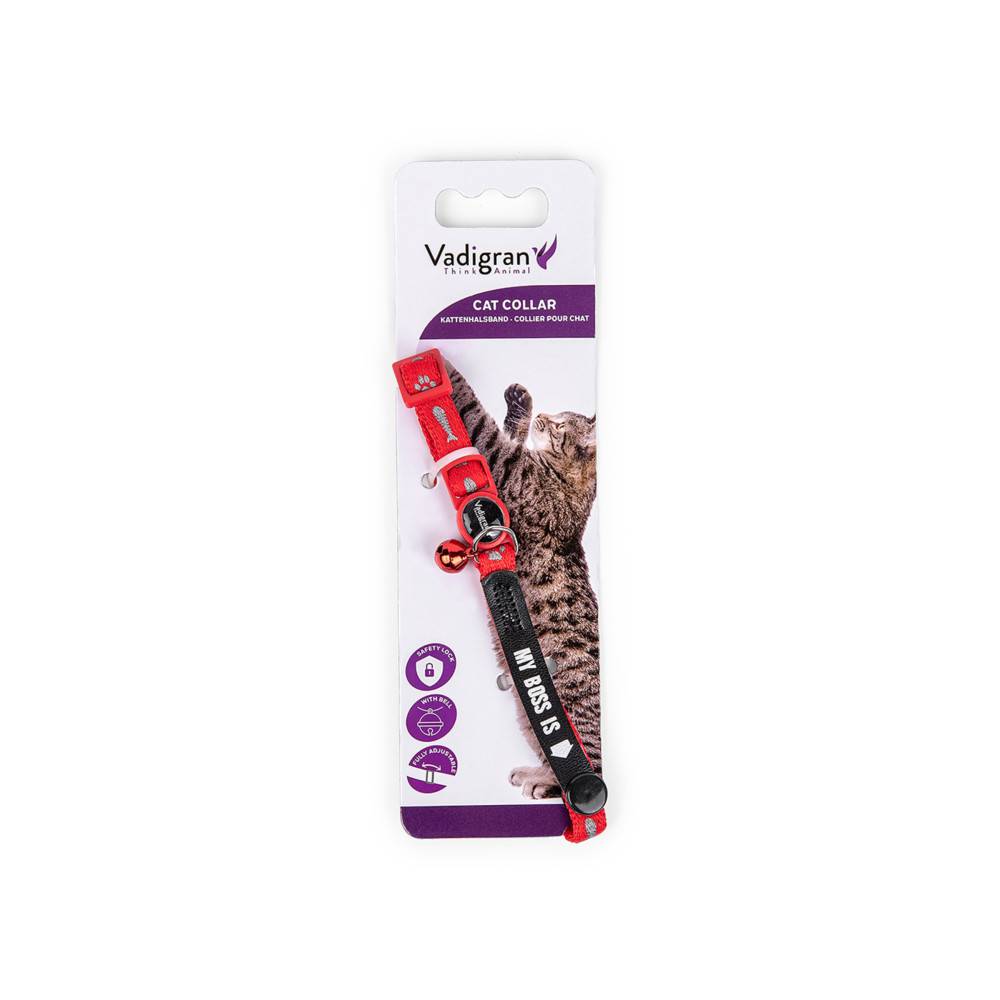Vadigran - Vadigran - Collier chat MY BOSS IS Poisson rouge 20-30cm x 10mm - Imagen 2