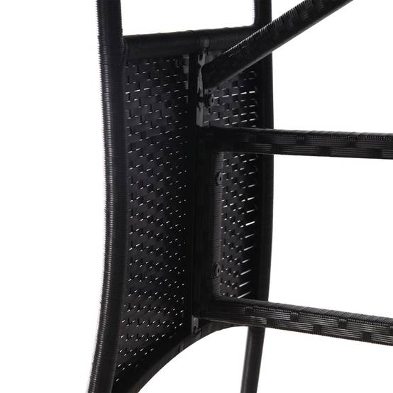 Table de jardin noire résine tressée 80 x 80 x 74 cm avec verre trempé - PANGIVO - Image 5